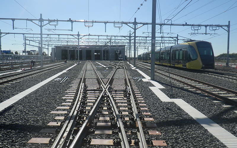 ＬＲＴ車両基地内軌道新設